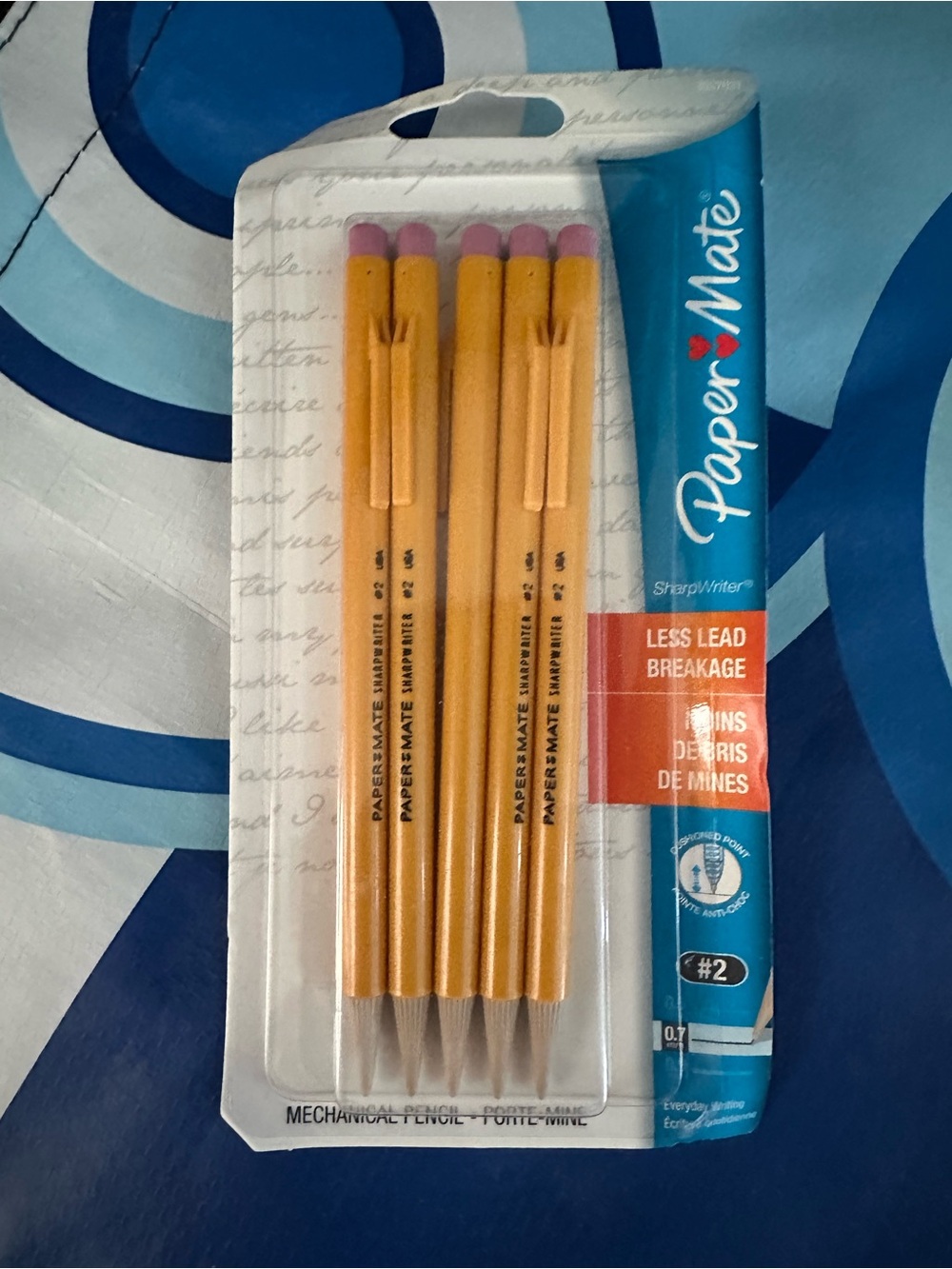 Vintage Paper Mate SharpWriter Mechanical Pencils .7mm #2 (5 pack sealed)